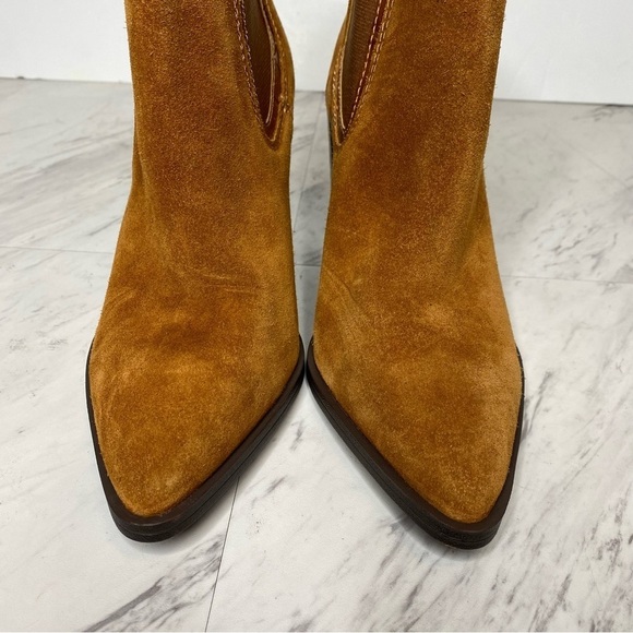 New! Vince Camuto Ratony Brown Suede Heeled Bootie 10M - Picture 10 of 14
